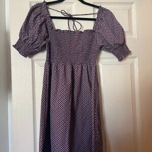 Hill House Home - Purple Brocade Athena Mini Dress - Small
